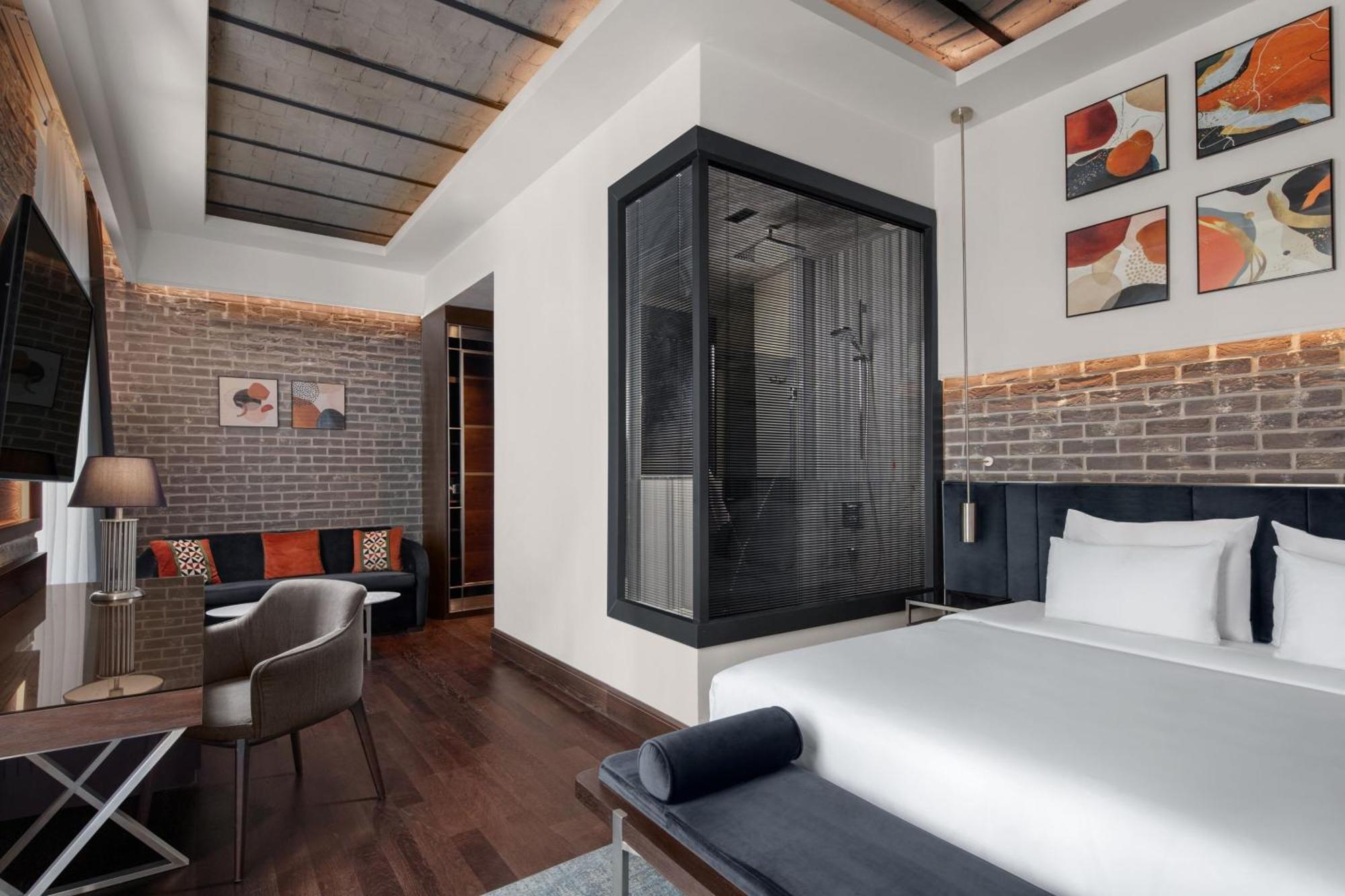 德卡蒙多加拉塔酒店 伊斯坦布尔 外观 照片 A room at the hotel